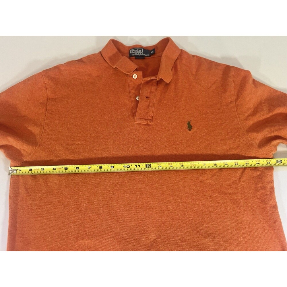 Polo Ralph Lauren Mens Custom Fit Orange Short Sleeve Polo Shirt Size XL - Picture 5 of 10